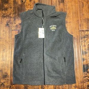 Men’s Charcoal Gray Fleece Vest, Size M, NWT